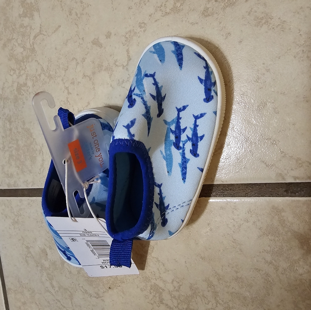 Toddler Blue Shark Print Swim Shoes